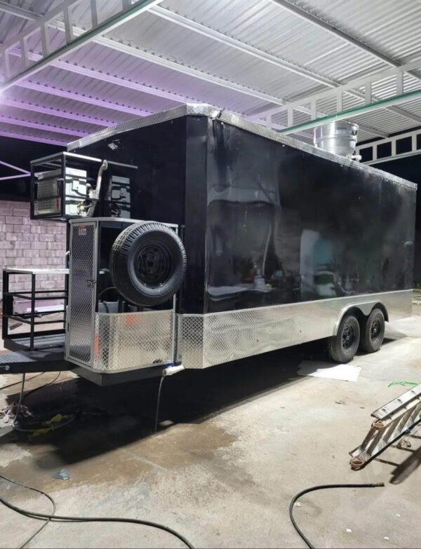 Beautiful 8x18ft Black food trailer with the following equipment - Image 9